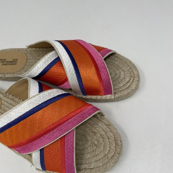 Diane Von Furstenberg x Castaner Paos Espadrille Sandals Womens 37 US 6.5 Stripe - Picture 11 of 12